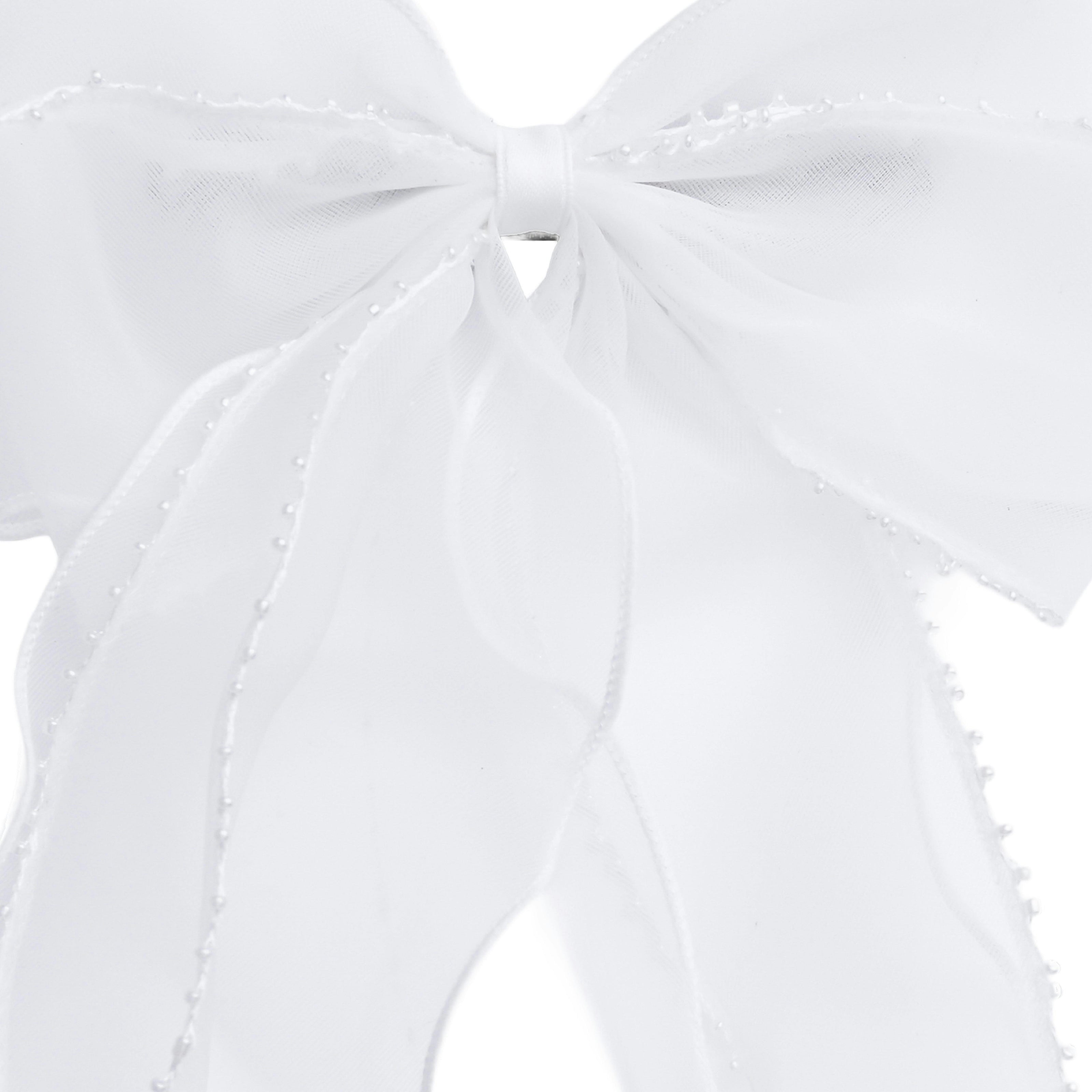 Sheer Organza Beaded-Edge Hair Clip