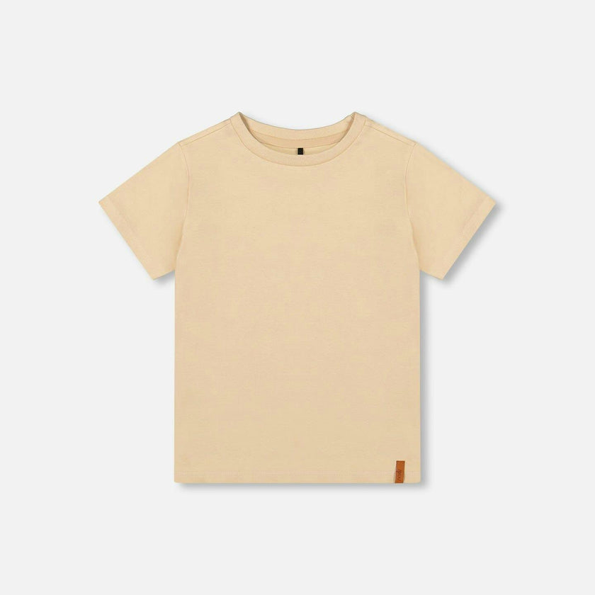 Organic Cotton Jersey T-Shirt Solid Beige
