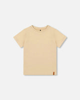 Organic Cotton Jersey T-Shirt Solid Beige