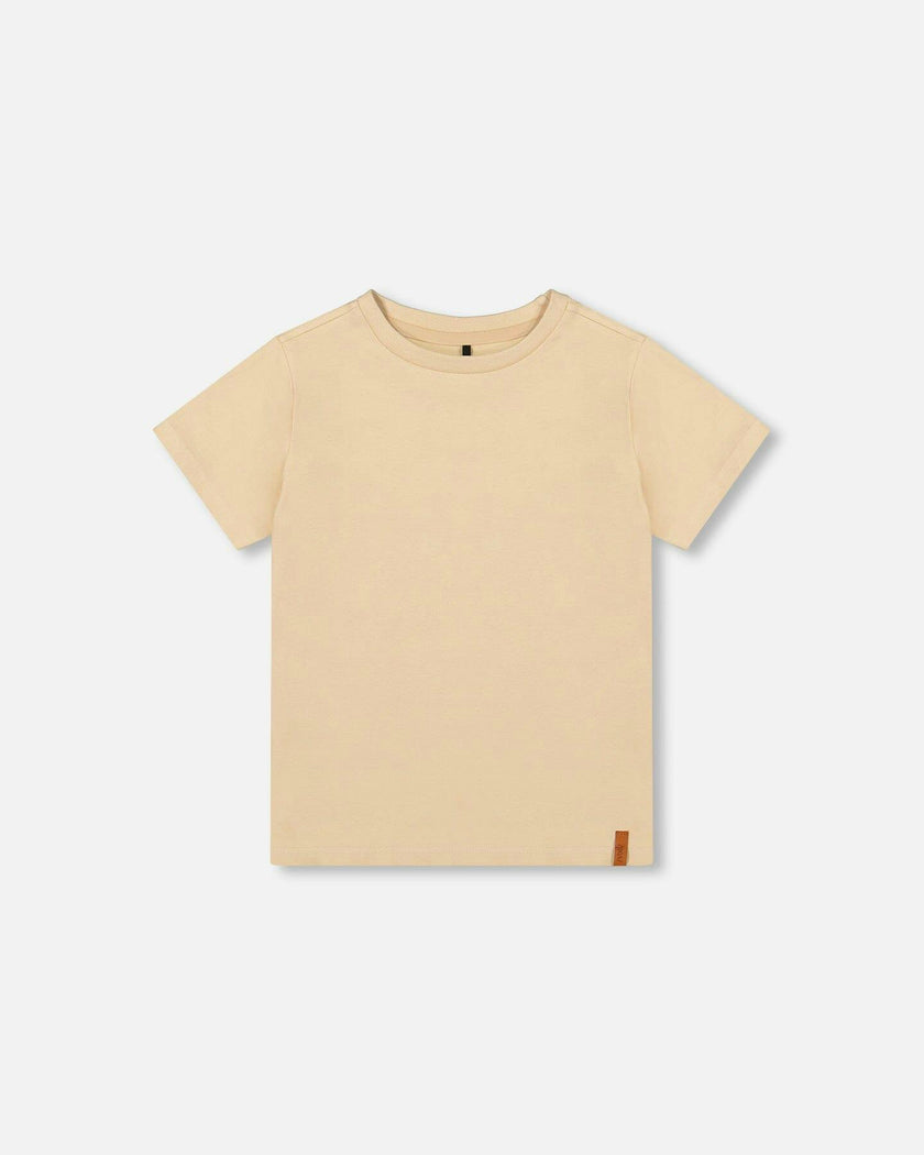 Organic Cotton Jersey T-Shirt Solid Beige