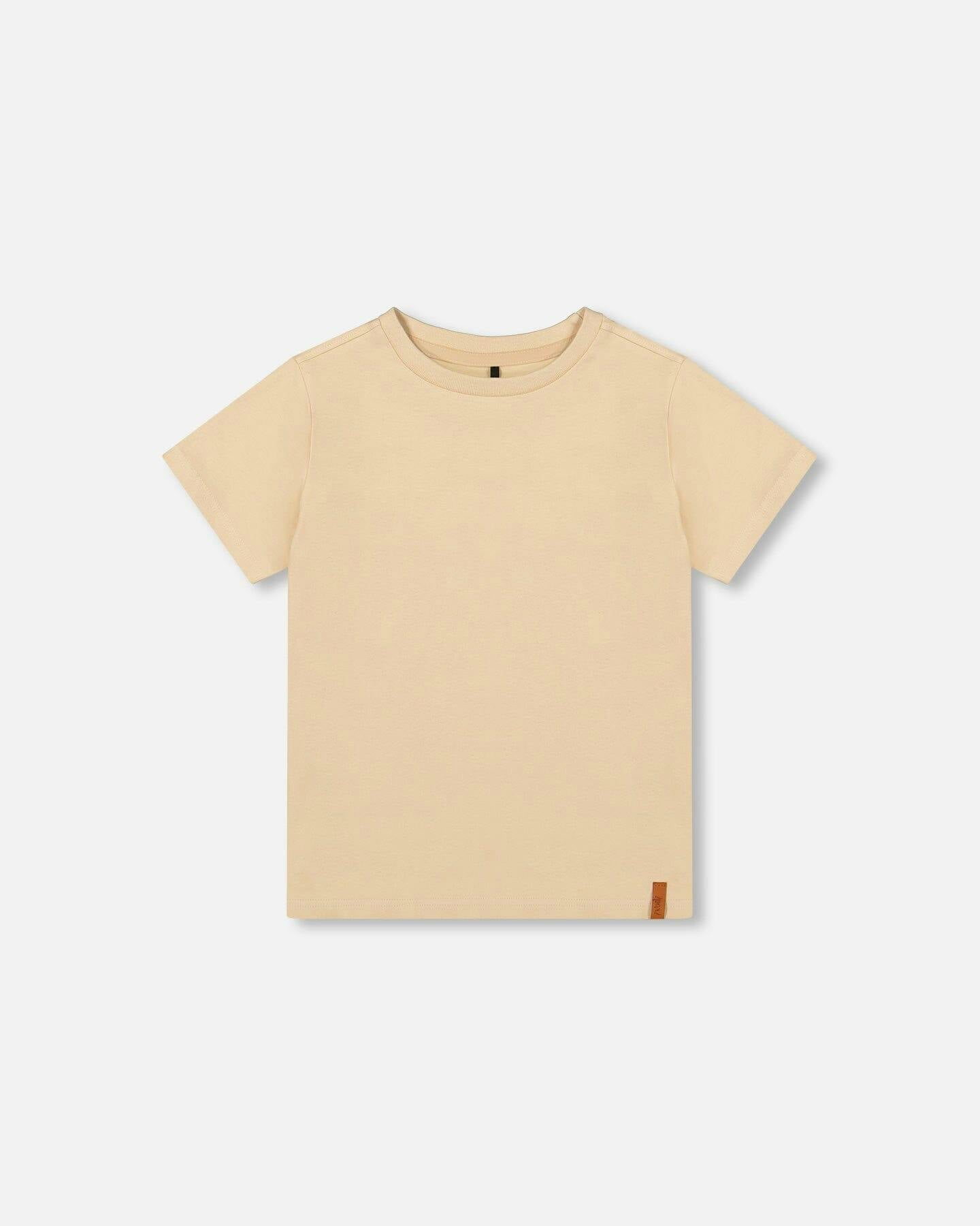 Organic Cotton Jersey T-Shirt Solid Beige