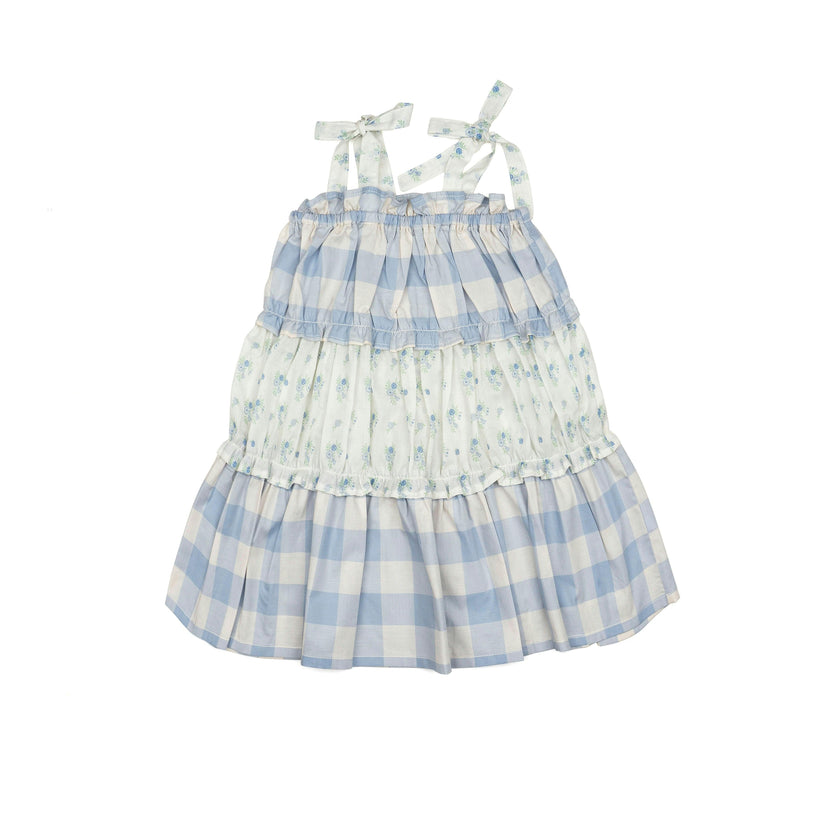 Amber Dress in Blue Gingham