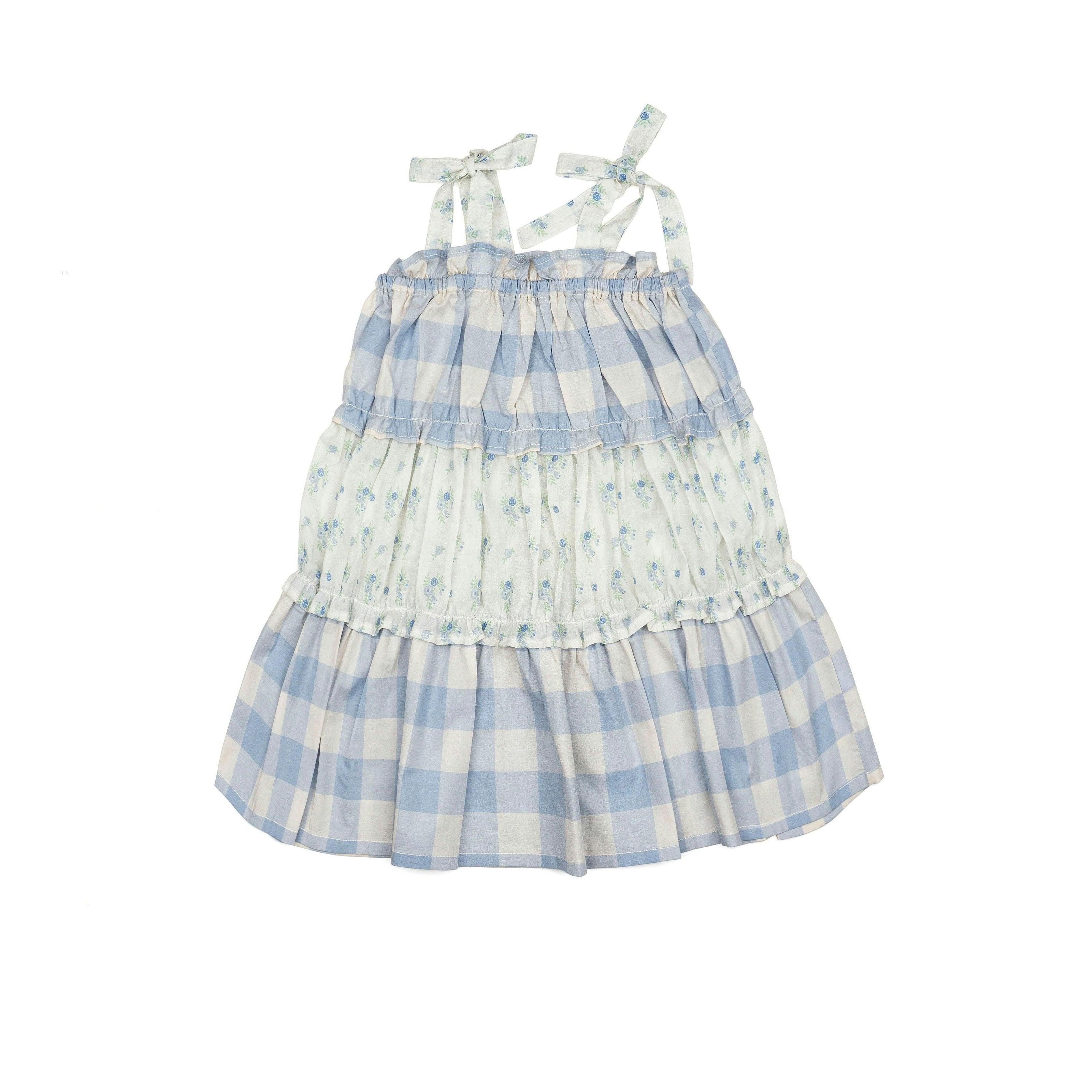 Amber Dress in Blue Gingham