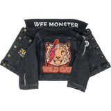 Wild Cat Black Denim Jacket - Unisex for Boys and Girls