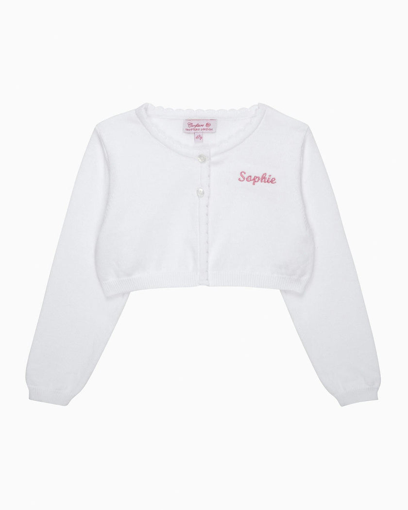 Sophie Cropped Cardigan in White