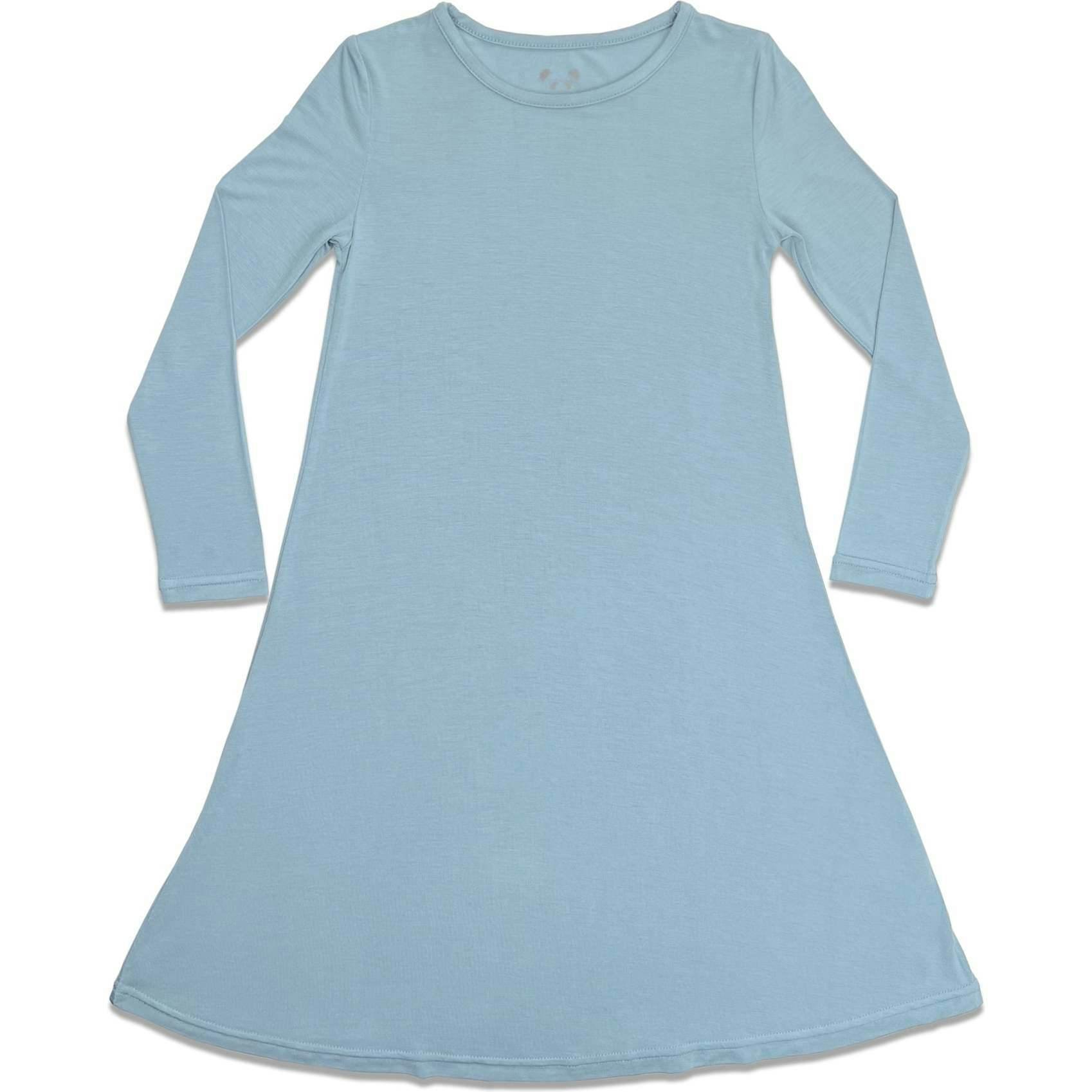 Oasis Teal Bamboo Girls' Long Sleeve Dress