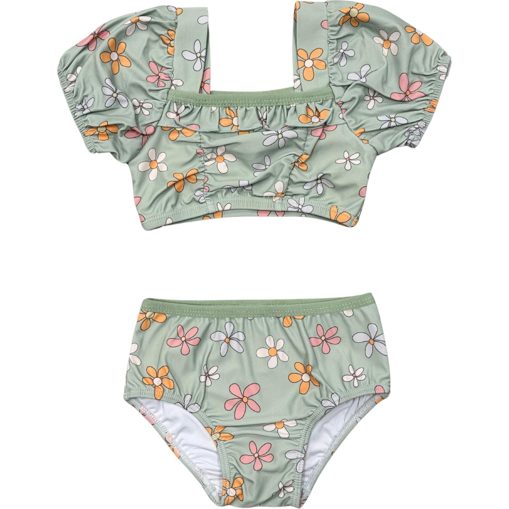 Girl's Puff Sleeve Swimsuit