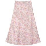 Satin Midi Printed Skirt