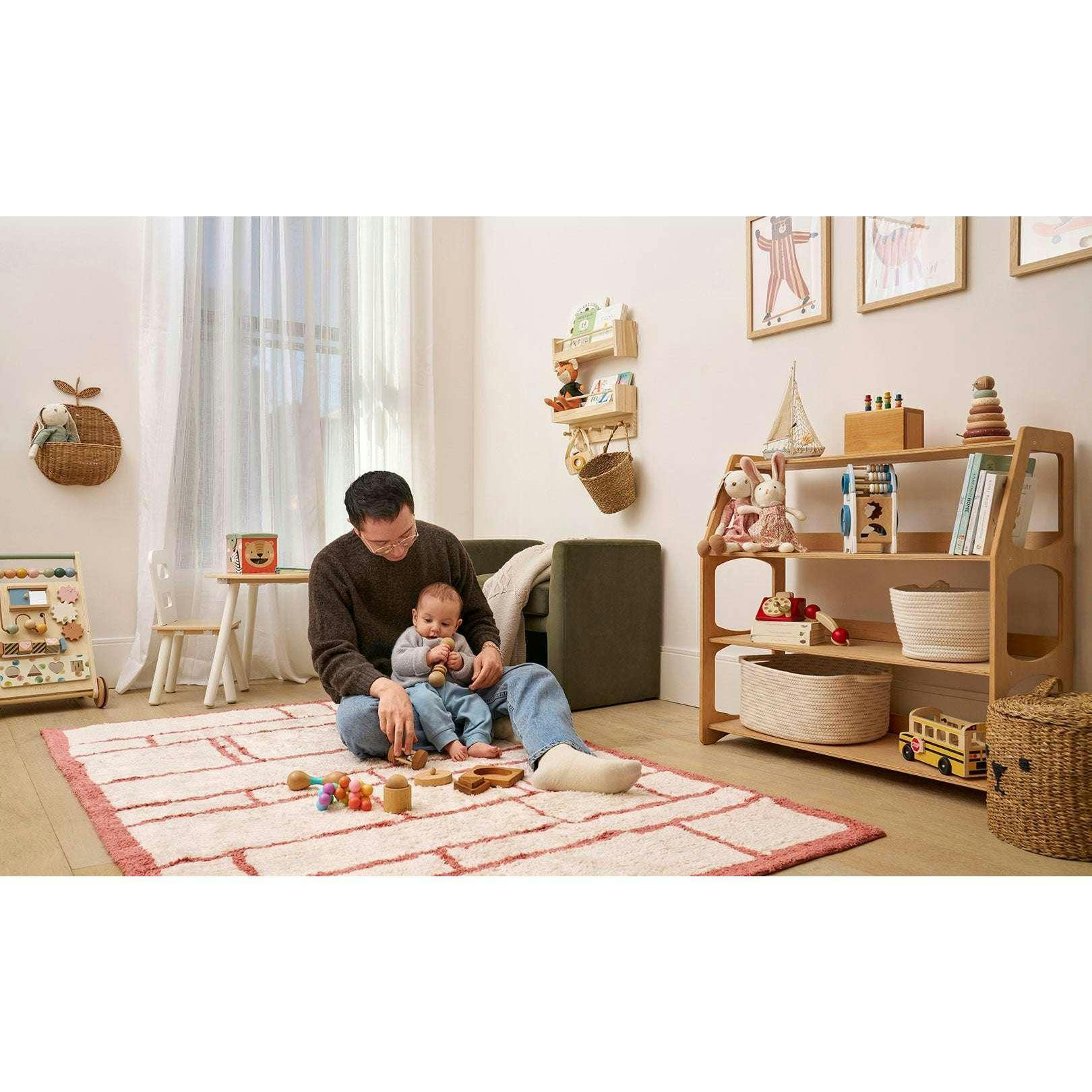 Windowpane Washable Organic Cotton Area Rug