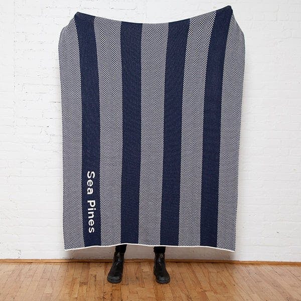 Custom Personalized Sustainable Knit Throw Blanket - Herringbone Stripe