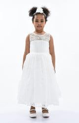 White Rossemere Lace Embroidered Tulle Dress