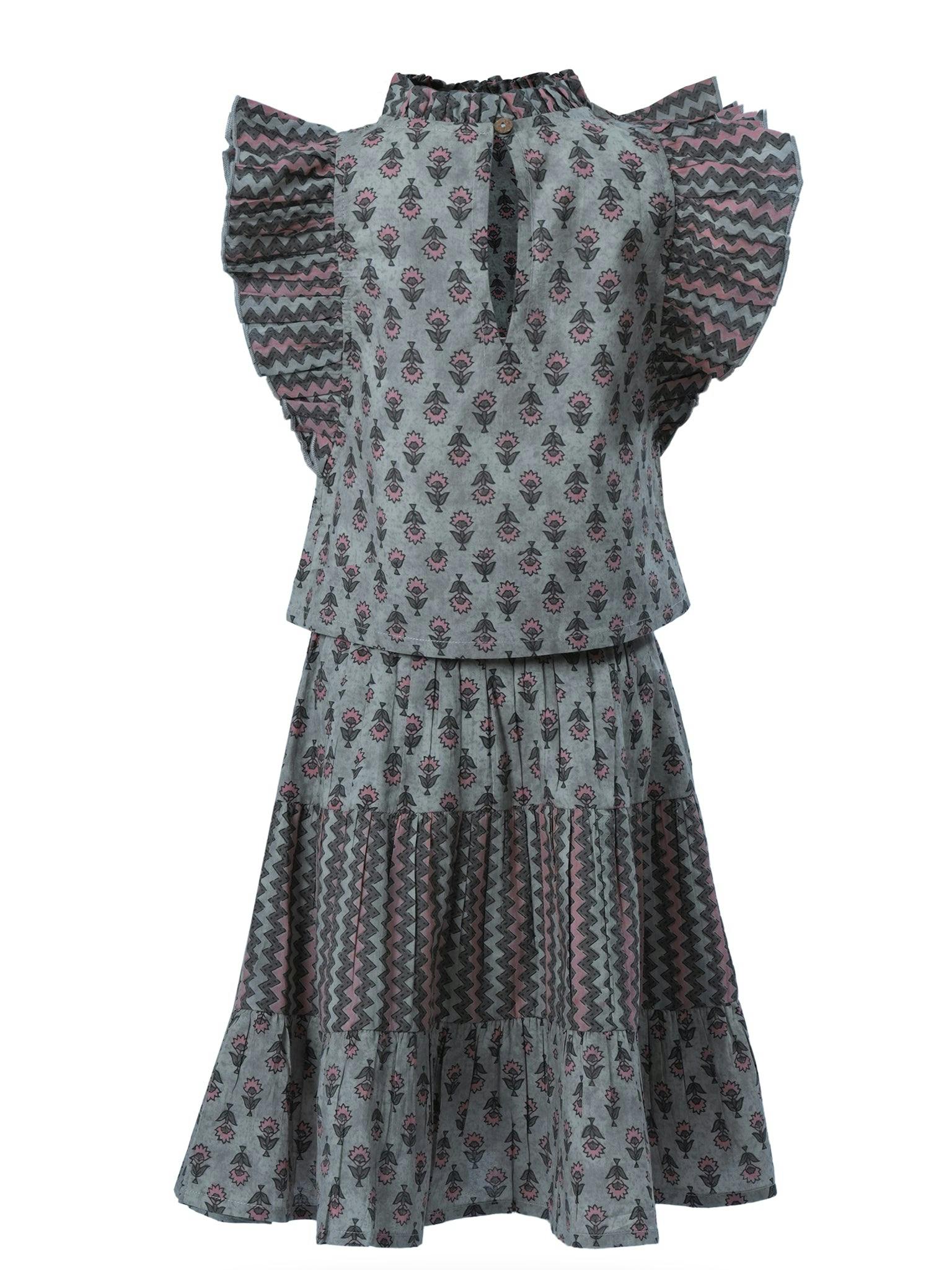 Tittli Top and Skirt Set Mocha Cement