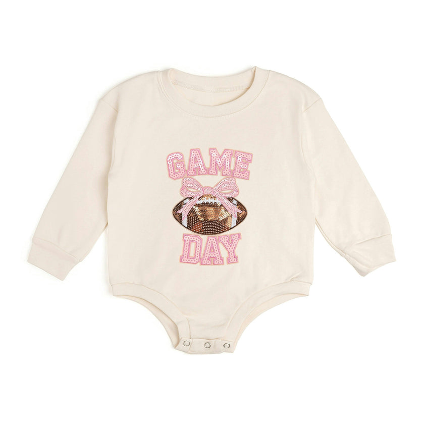 Game Day Sequin Patch Long Sleeve Romper