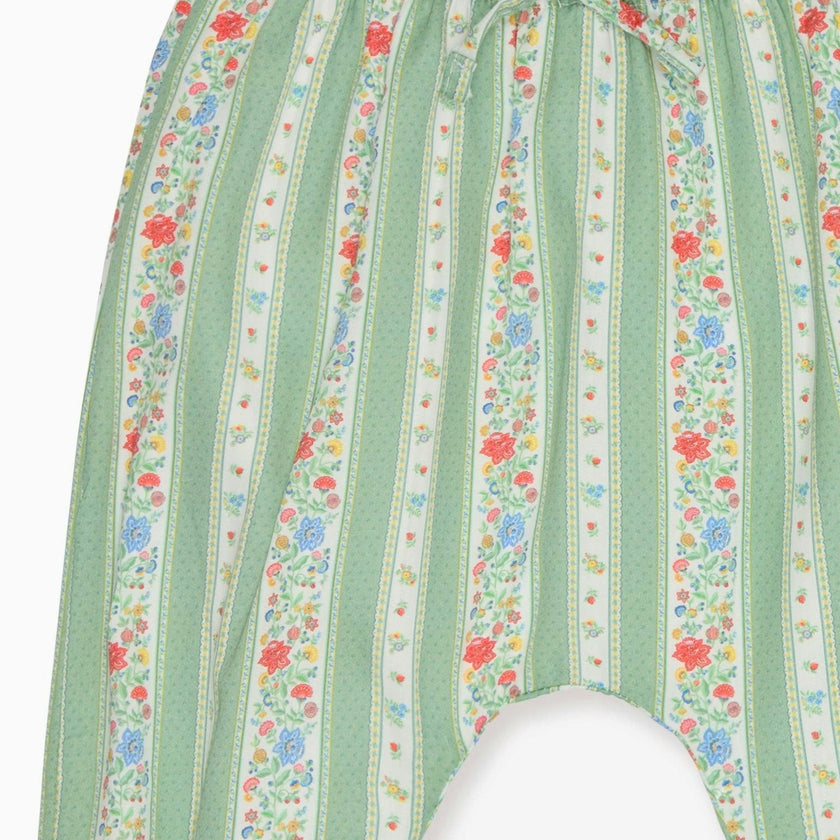 Sage Floral Stripe Forna Baby Girl Trousers