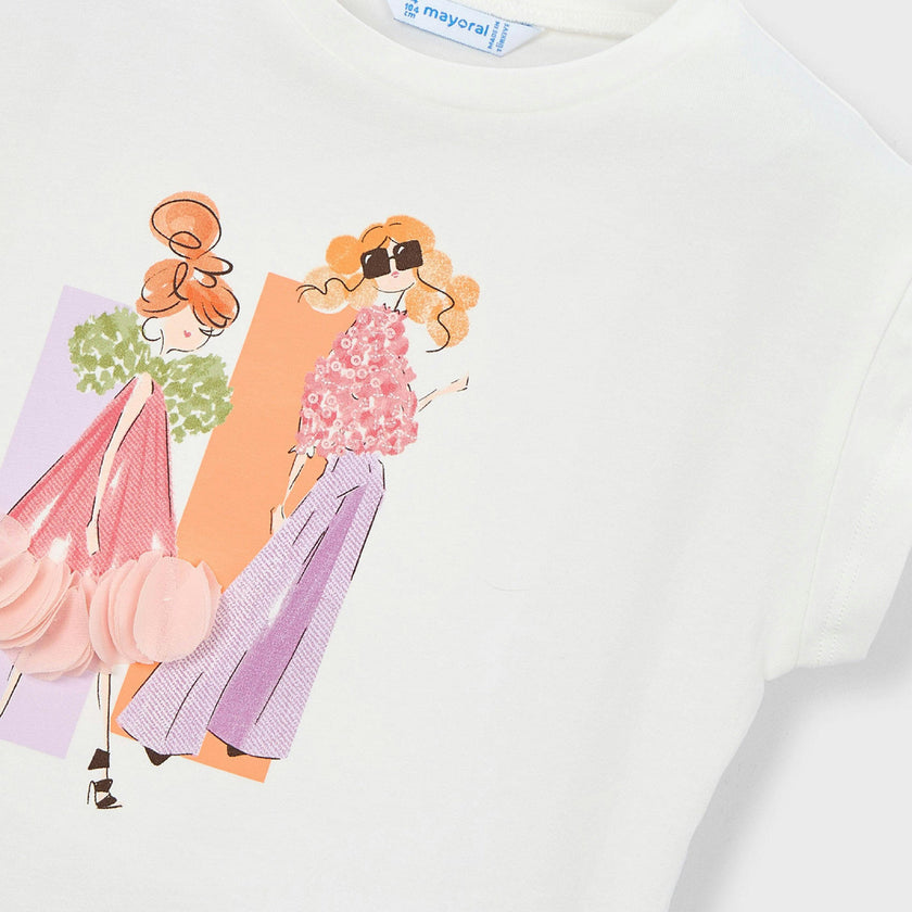White Doll Print T-Shirt