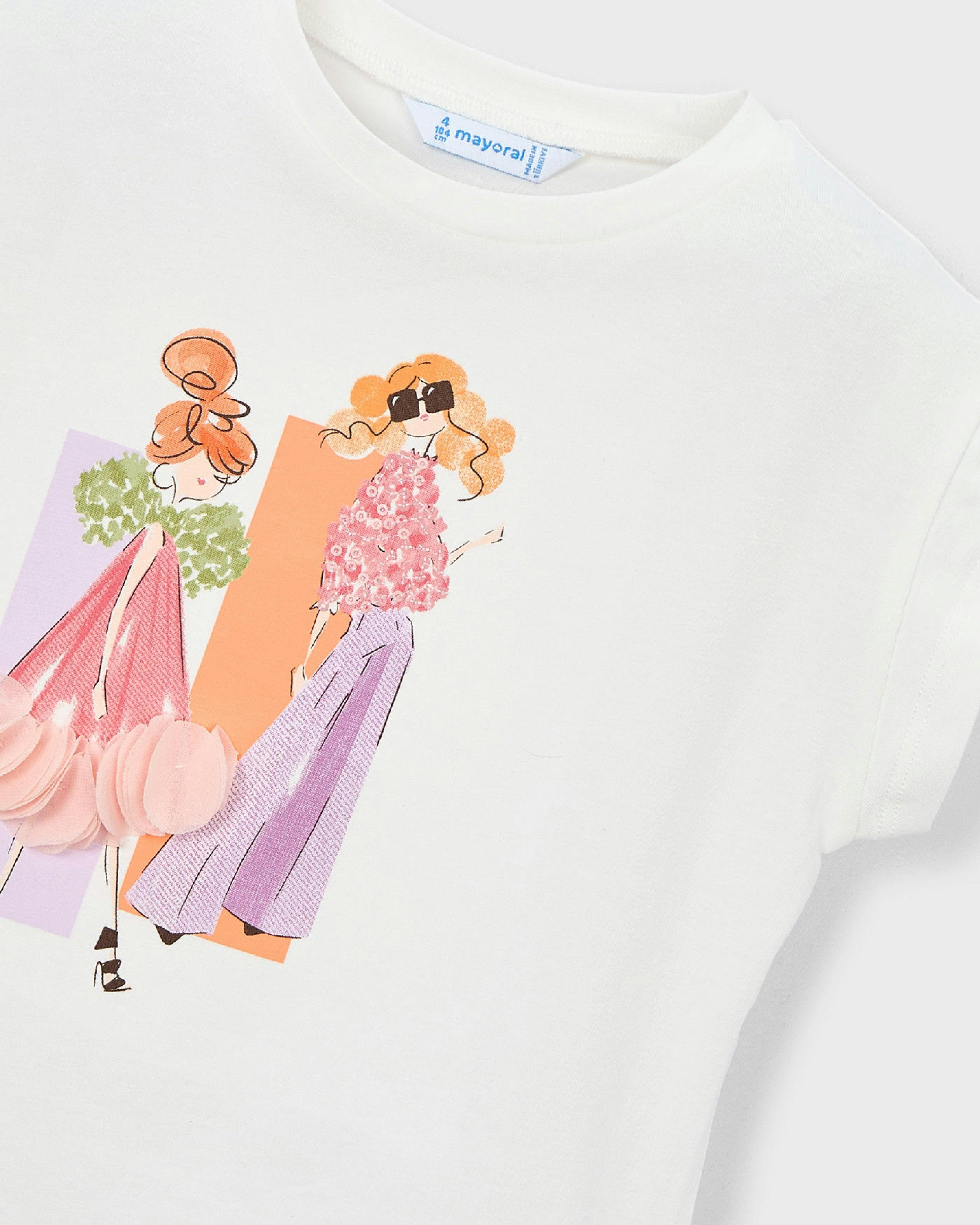 White Doll Print T-Shirt