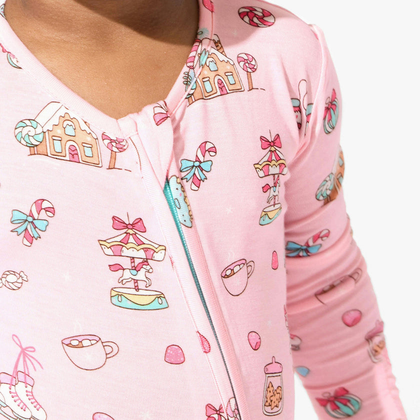 Candy Cane Lane Bamboo Convertible Footie