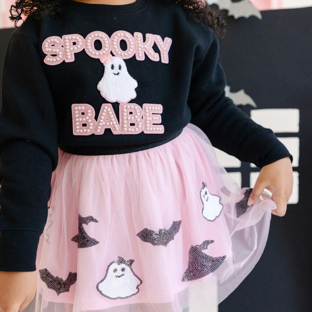 Spooky Babe Patch Halloween Sweatshirt