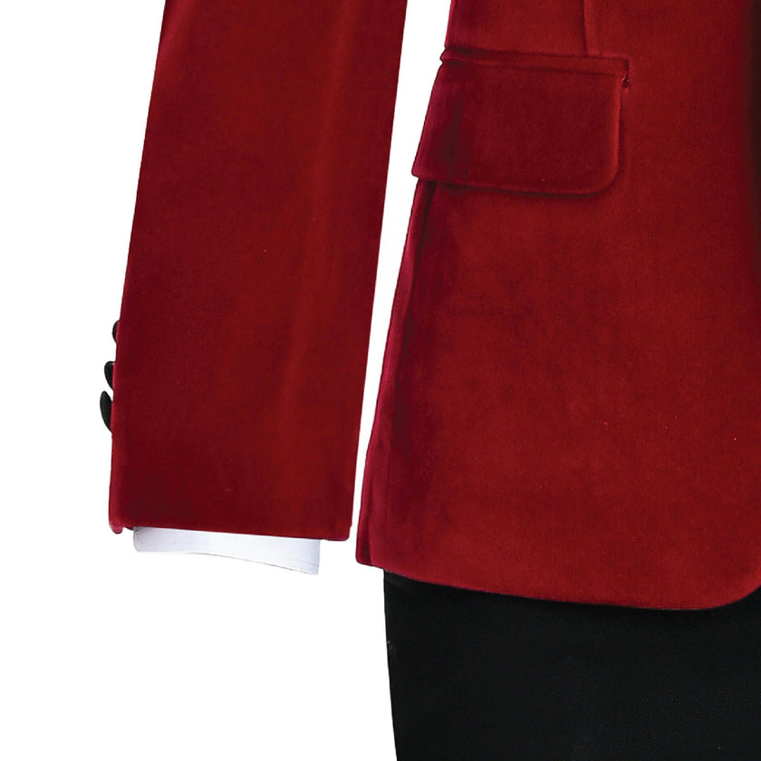 Red Velvet Suit with Black Accents
