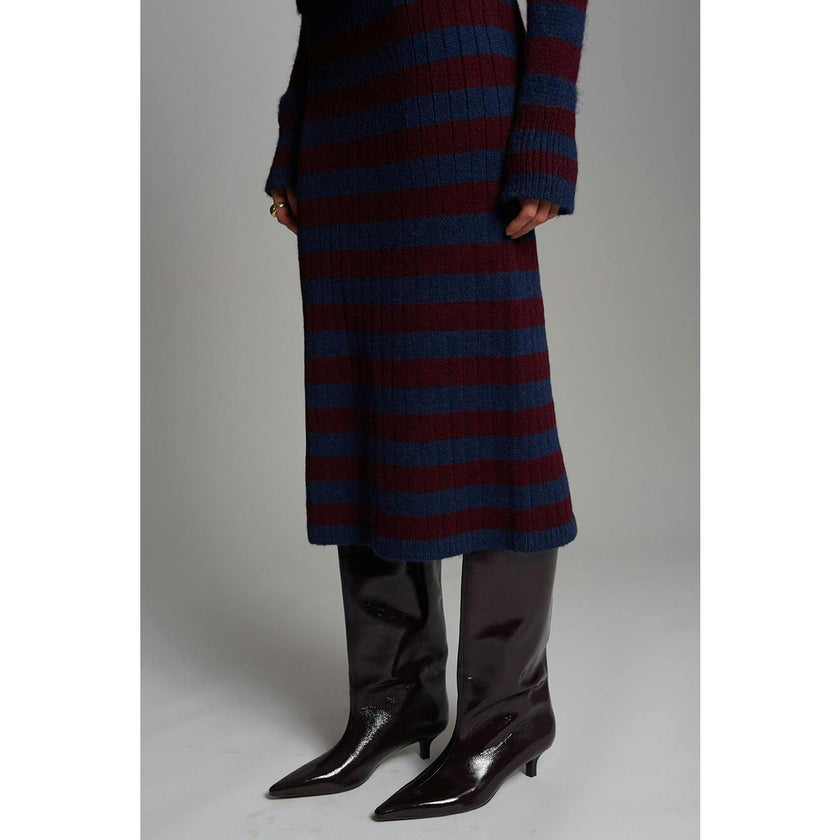 PIA STRIPE TUBE SKIRT | NAVY + MERLOT | ONE LEFT!