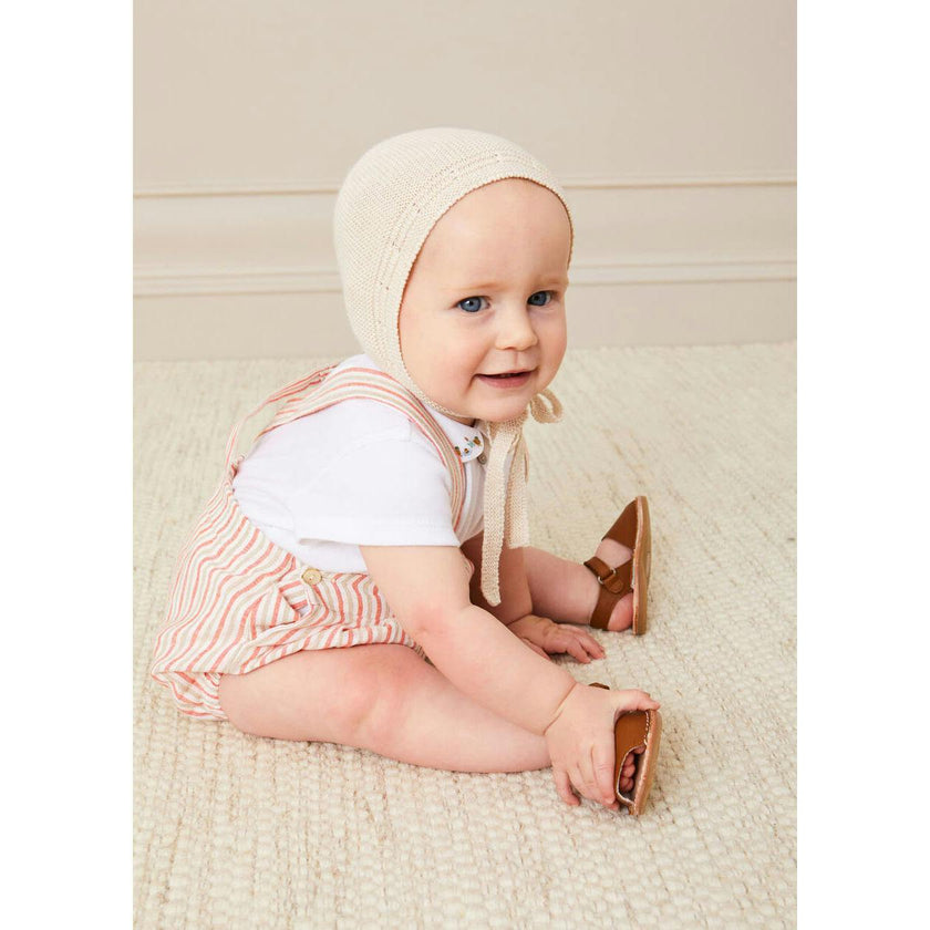 Openwork Knitted Bonnet in Beige(S-L)