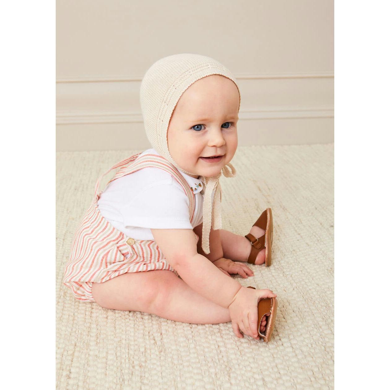 Openwork Knitted Bonnet in Beige(S-L)