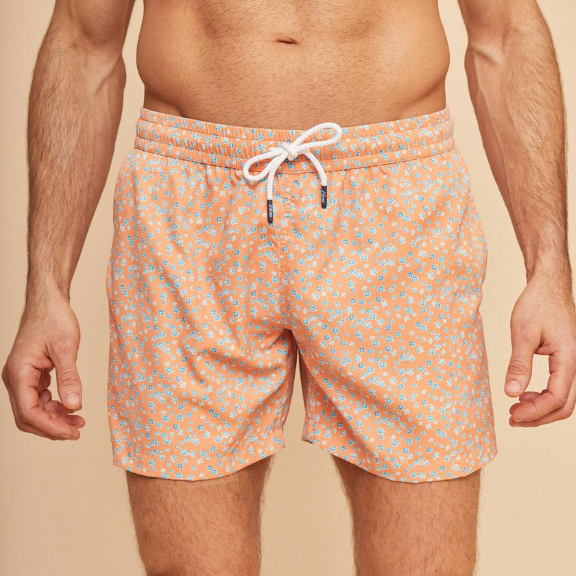 Orange Flowers Men's Swim Shorts