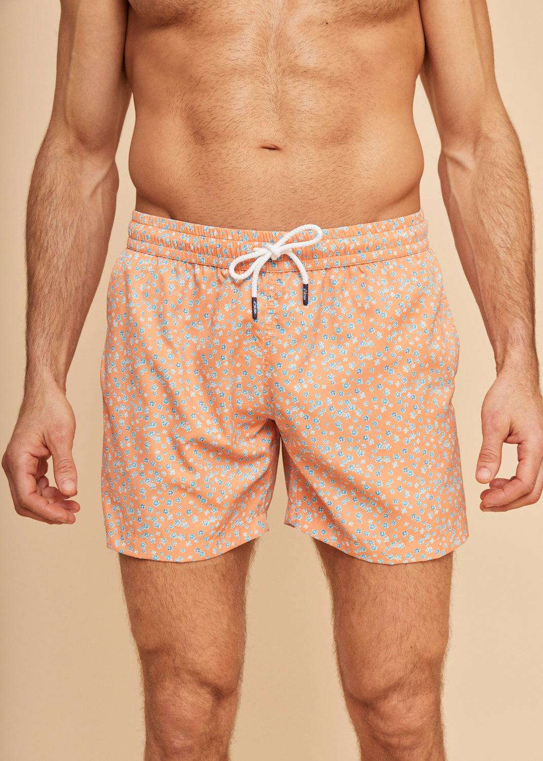 Orange Flowers Men's Swim Shorts