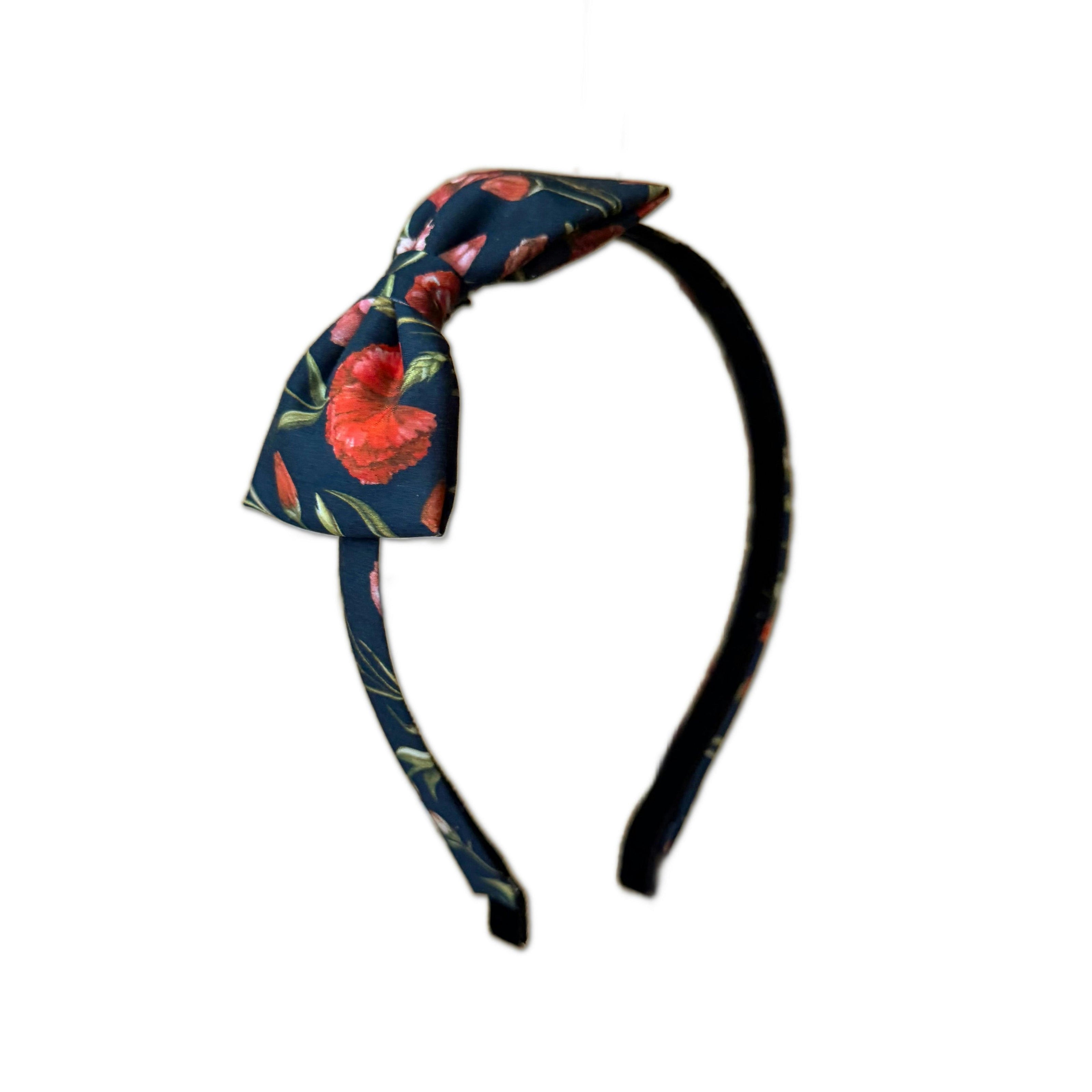 Liberty of London Bow Headband, Ink/Red Floral
