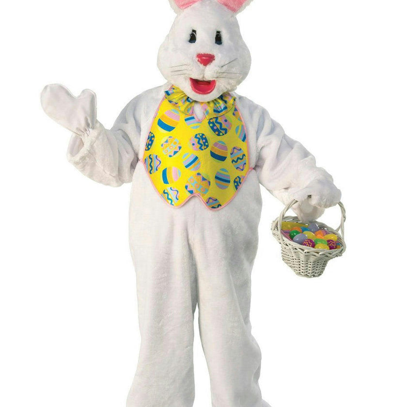 Men's Mascot Easter Bunny Costume with Festive Egg Vest