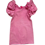 Pink Princess Ruffle Denim Dress