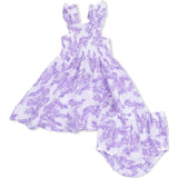 Lilac Floral - Smocked Sundress with Bloomer