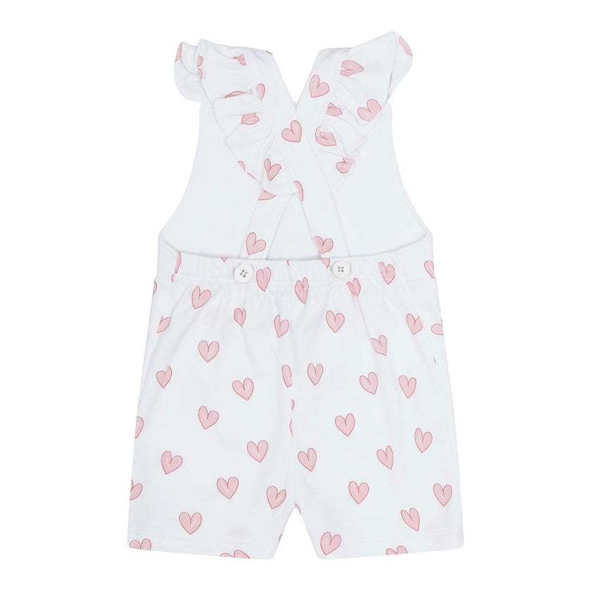 Pink Heart Print Romper