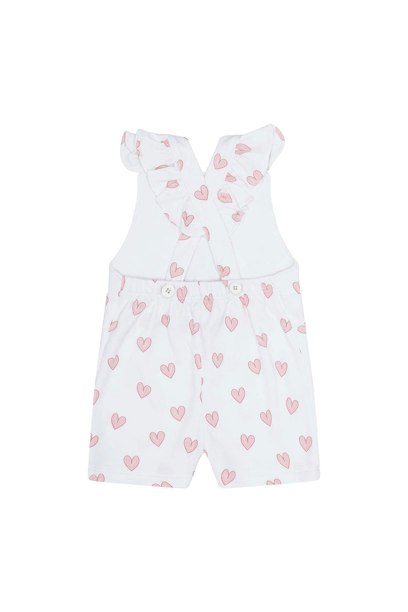 Pink Heart Print Romper
