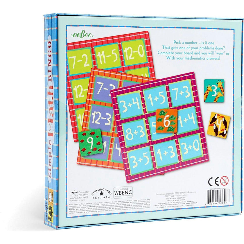 : Simple Math Bingo Game