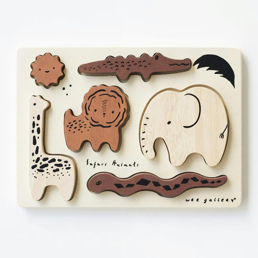 WOODEN TRAY PUZZLE - SAFARI ANIMALS - 2ND EDITION