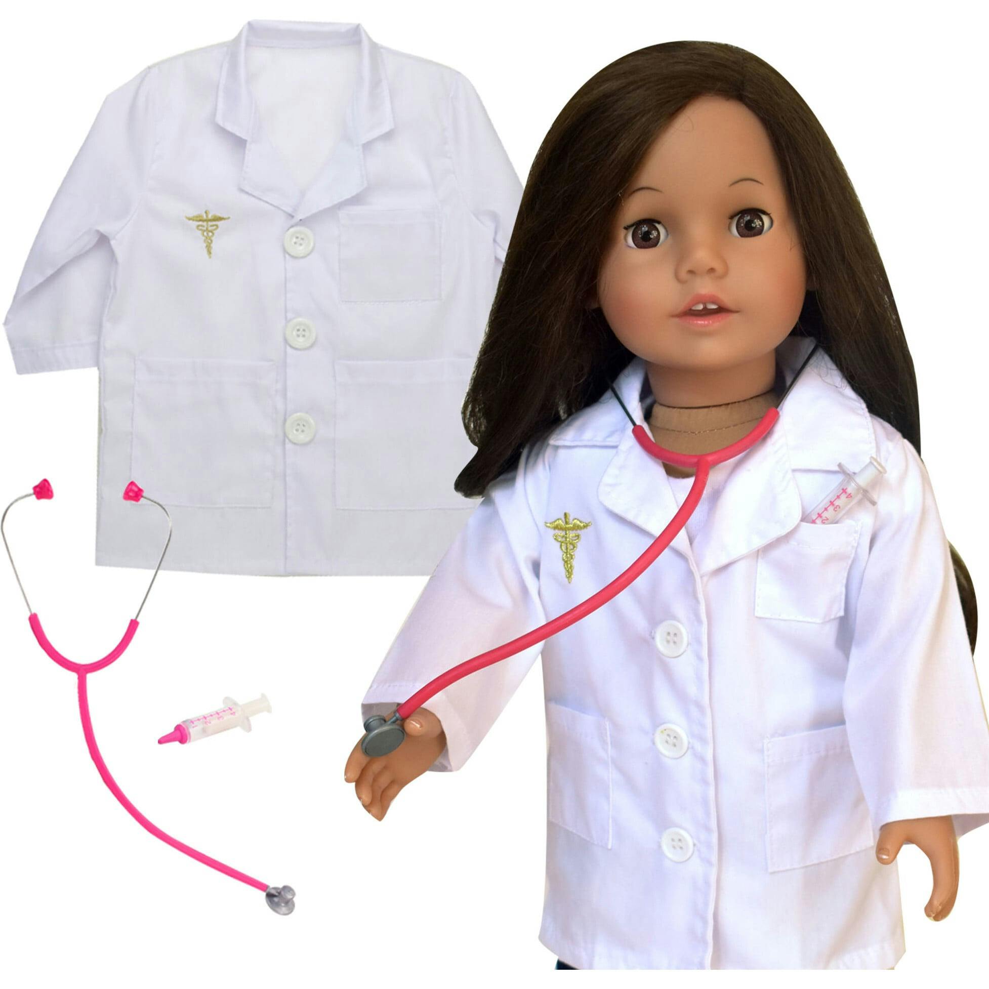 Sophia's Child's Lab Coat, Stethoscope & Syringe with Matching Set for 18
