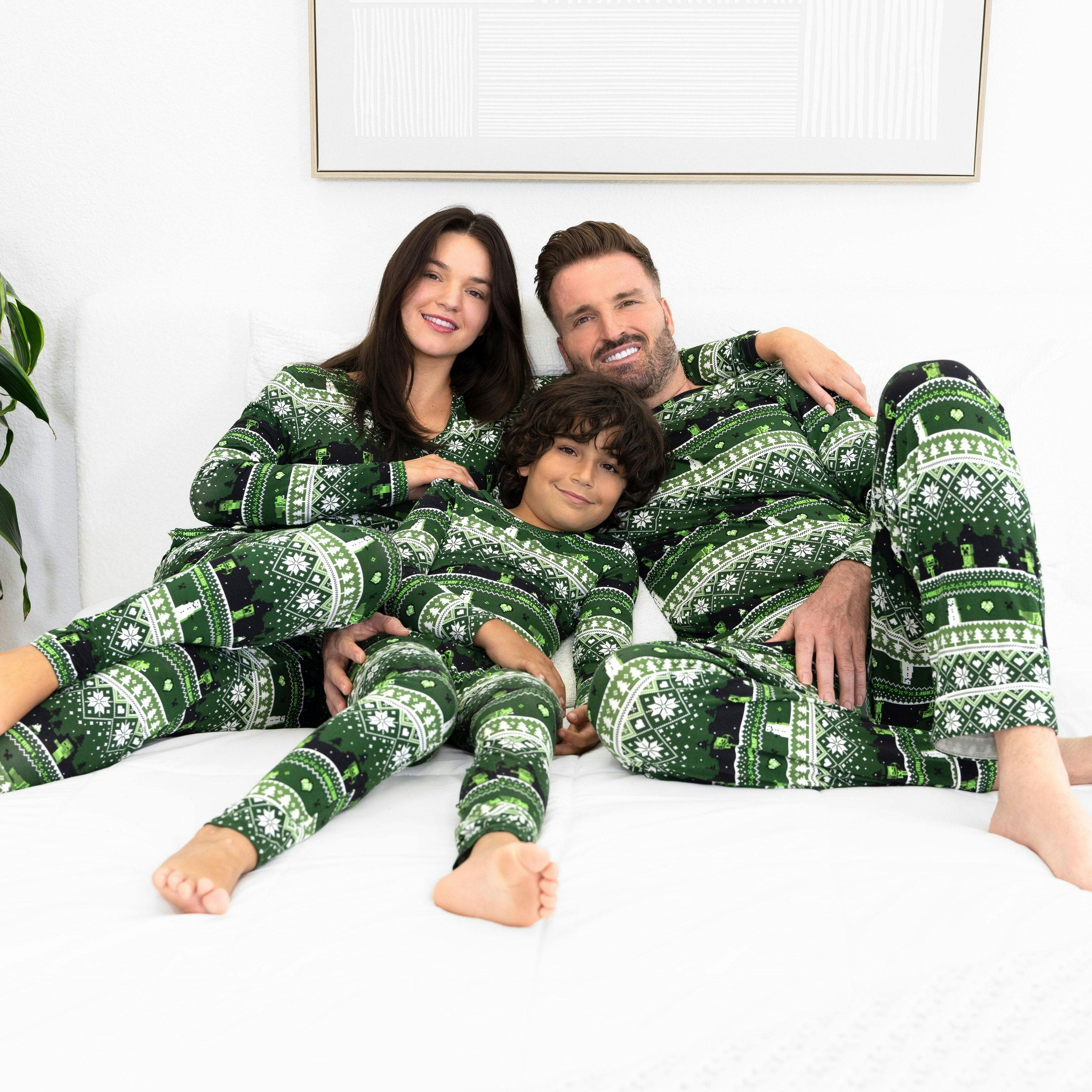 Minecraft Creeper Holiday Bamboo Men's Pajama Set