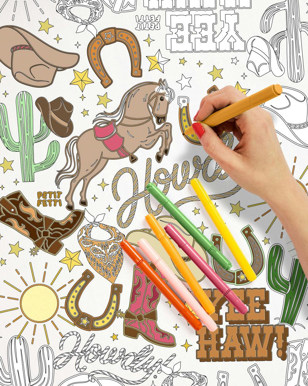Western Coloring Tablecloth - paper coloring tablecloth