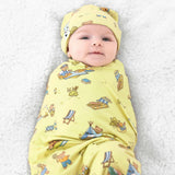 Teddy Picnic Bamboo Swaddle & Beanie Set