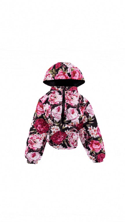 Blake Hooded Reversible Lightweight Down Puffer Jacket, Garden Floral