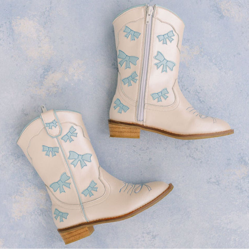 Cowgirl Baby Blue Bow Boots