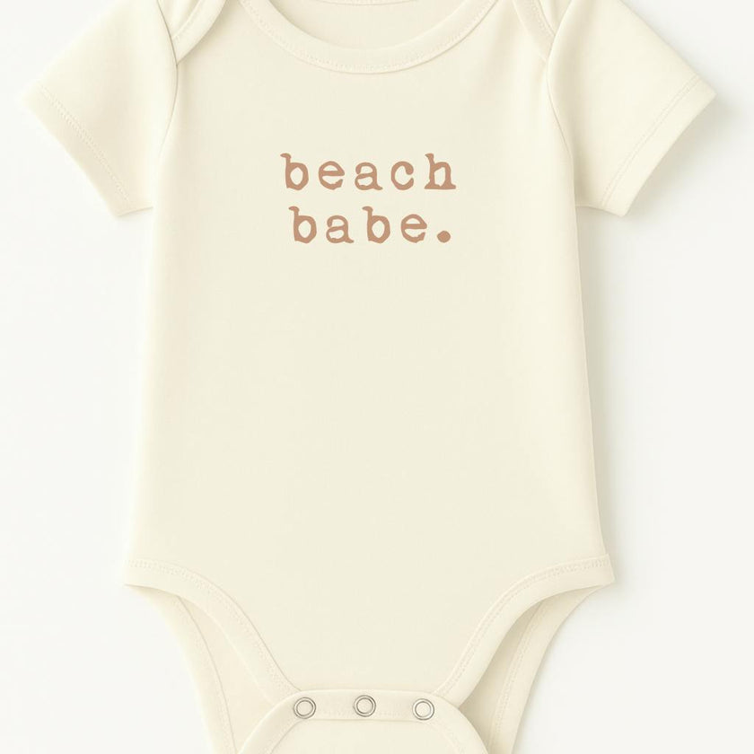Beach Babe Clay Organic Cotton Short Sleeve Baby Bodysuit