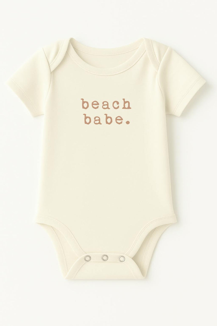 Beach Babe Clay Organic Cotton Short Sleeve Baby Bodysuit