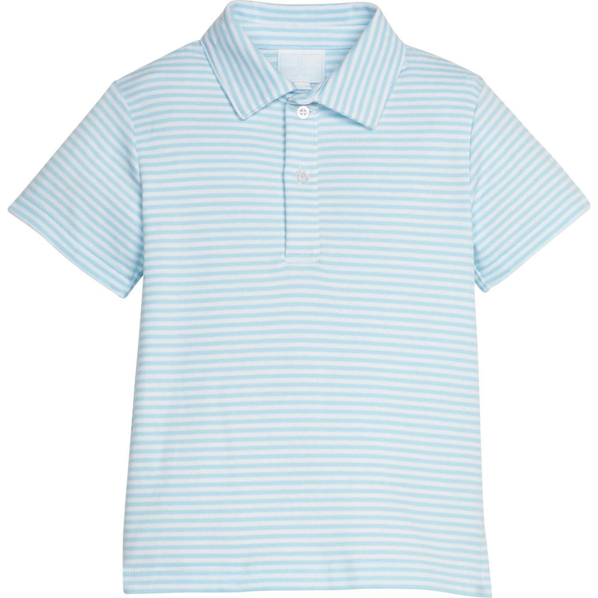 Short Sleeve Polo - Sky Stripe