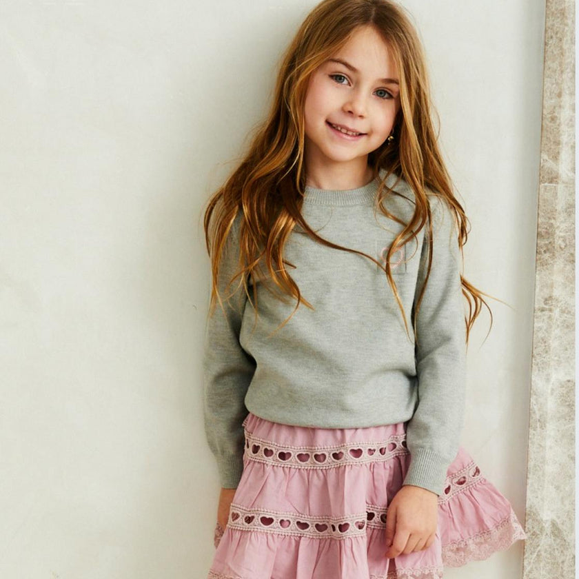 Tiegen Heart Grey Sweater