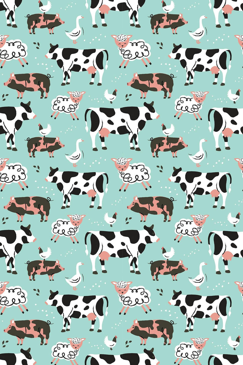 Soft & Stretchy Zipper Footie - Farm Friends