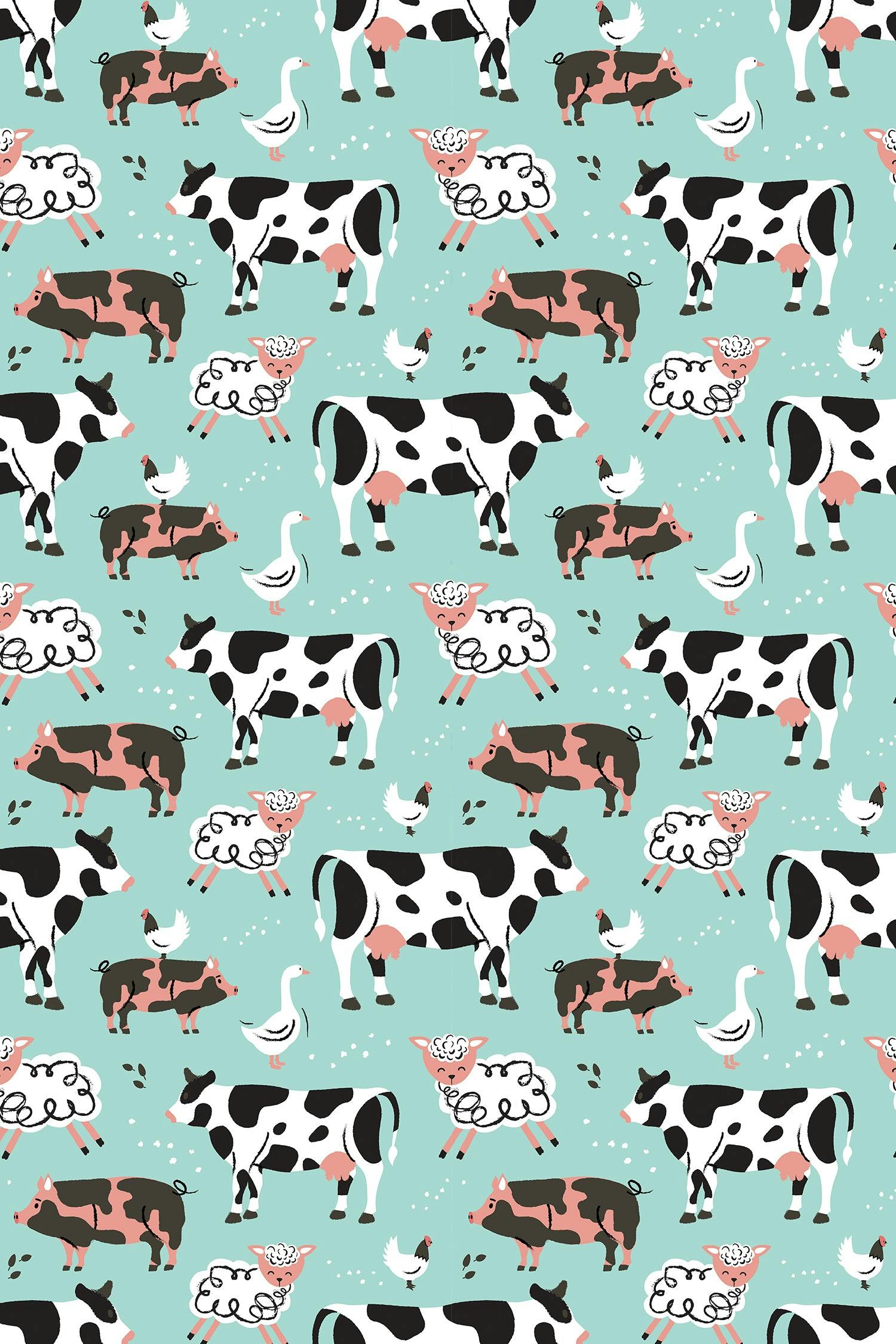 Soft & Stretchy Zipper Footie - Farm Friends