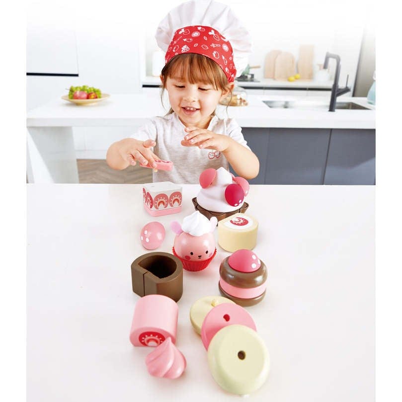 Hape: Strawberry Dessert Set - Pink Cute Food Toy