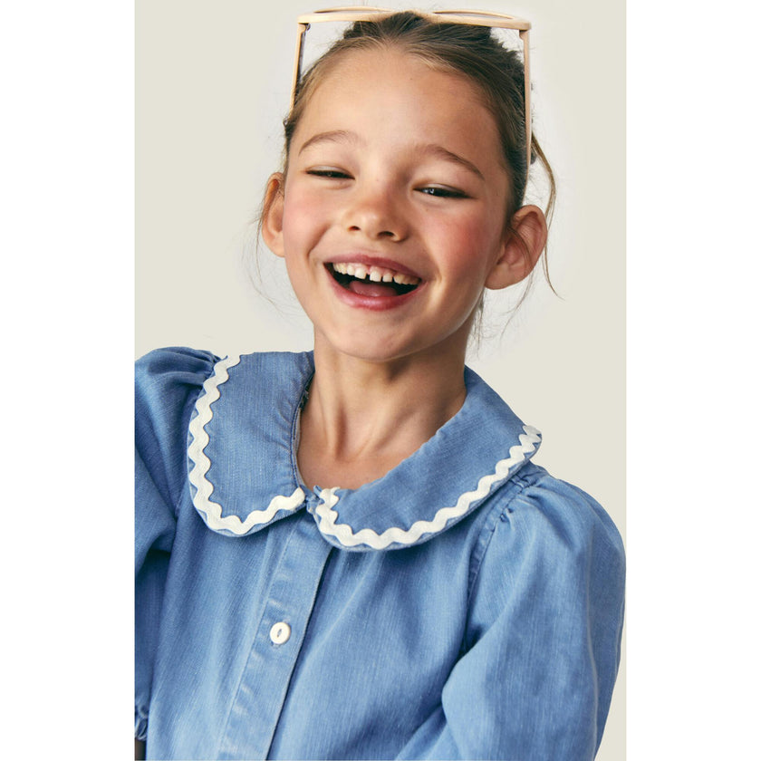 Mipounet SS26 Louise Denim, Shirt Light Blue